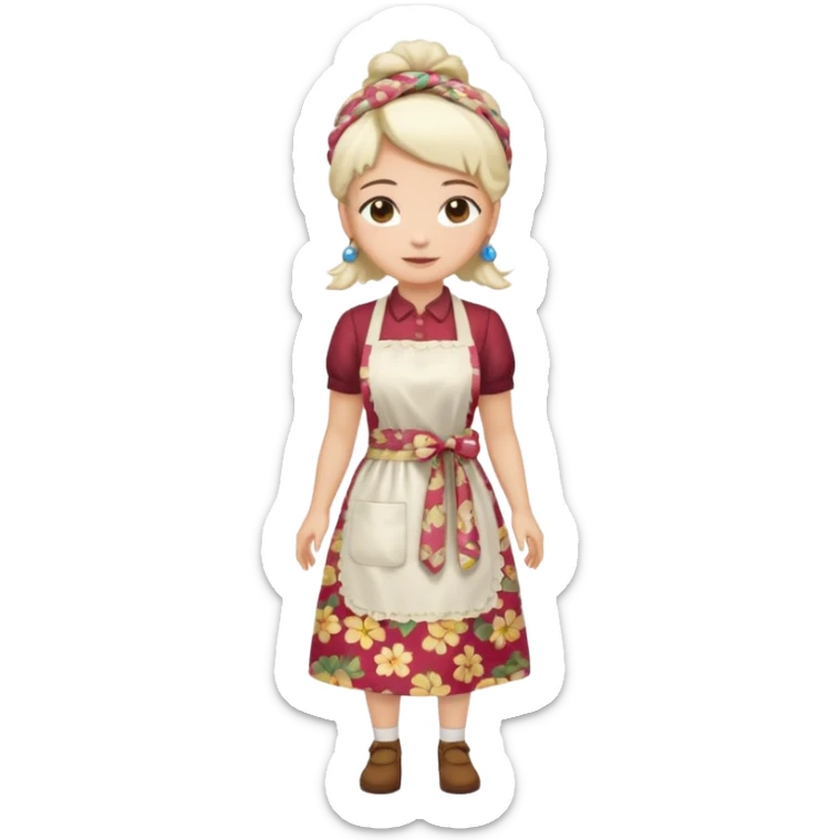 ligth woman wearing housewife clothes full body  sticker