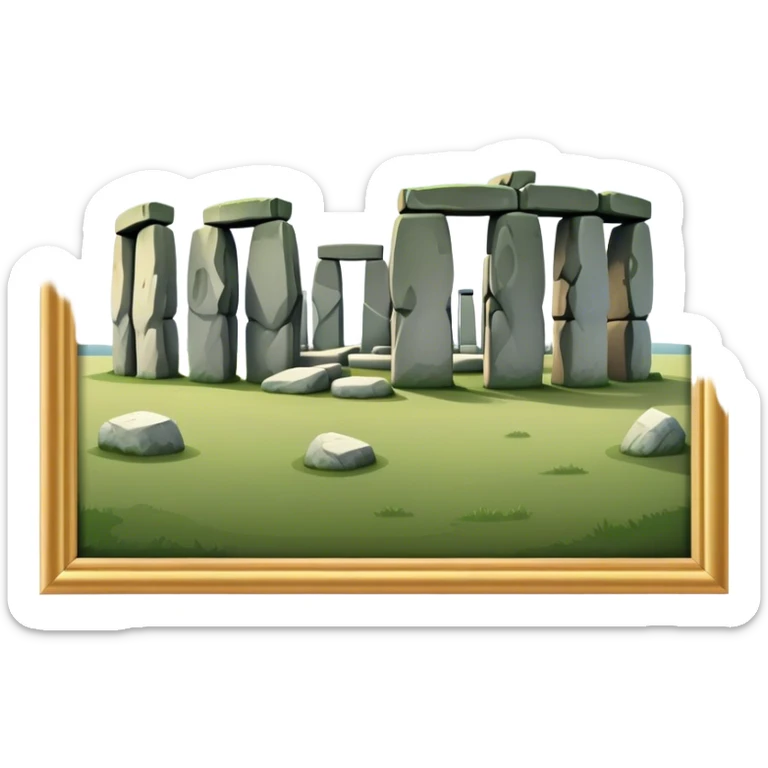 Stonehenge Landmark Emoji – Showing the prehistoric stone circle with a natural sky backdrop. sticker