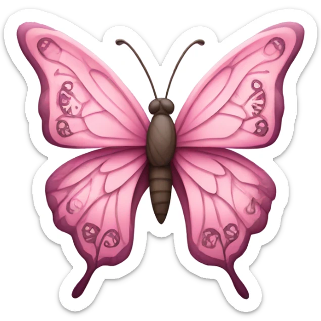 Pink butterfly sticker