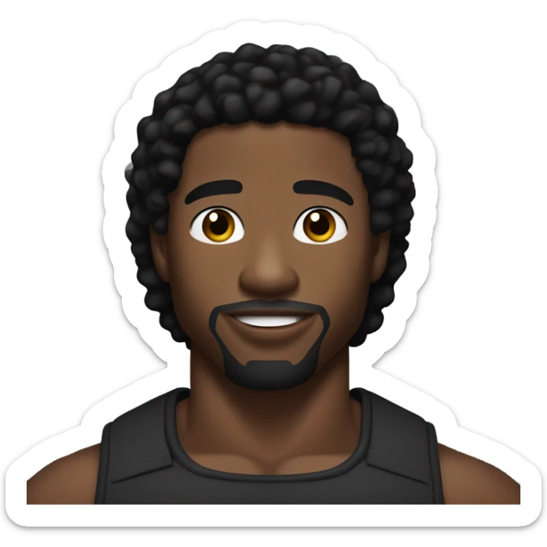Super gorgeous black man with black hair and a little bit muscular that looks a bit like Micheal b Jordan sticker