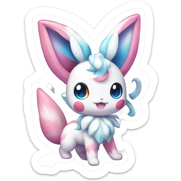 Kawaii Gorgeous Beautiful Shiny Sparkly Sylveon-Pokémon full body sticker sticker