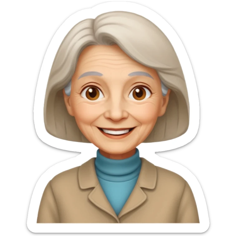 In medieval fairy tales, a kind and amiable grandmother dressed in plain clothes sticker