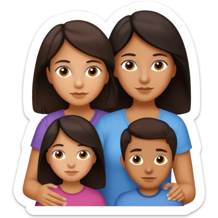 Latin mom with 3 kids. 15 year old girl. 13 year old boy and a 3 year old girl. sticker