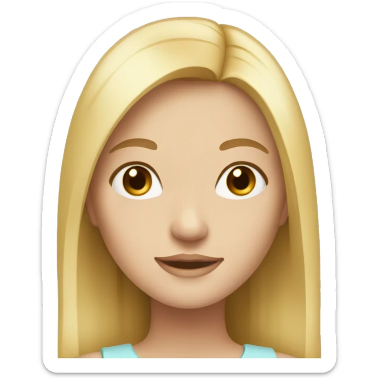 Girl with blonde hair white skin and hazel eyes  sticker