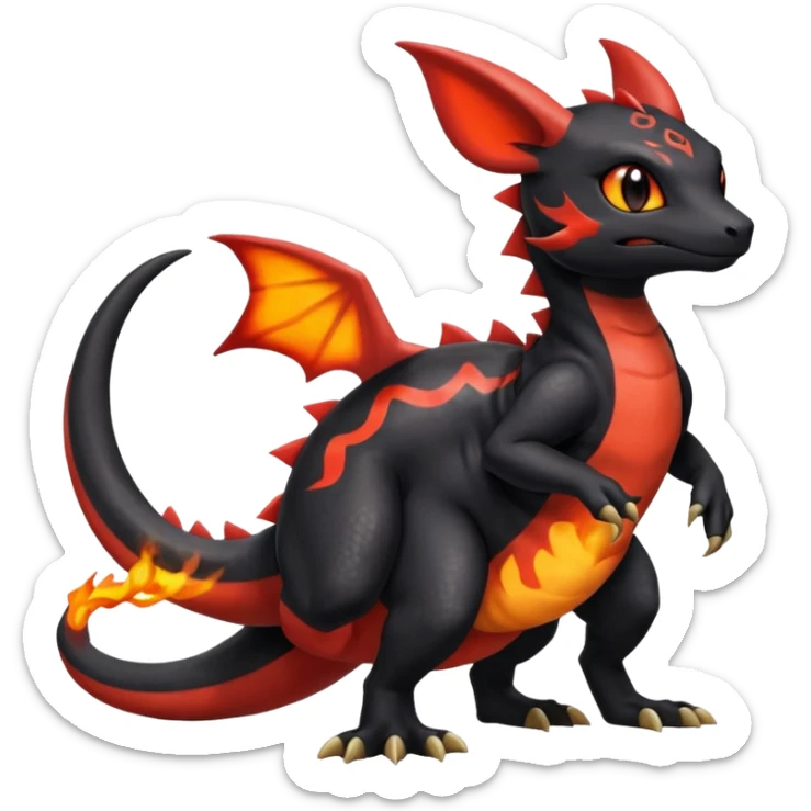 Salandit-Umbreon-Charmeleon-Fakémon-hybrid-creature (full body)  sticker