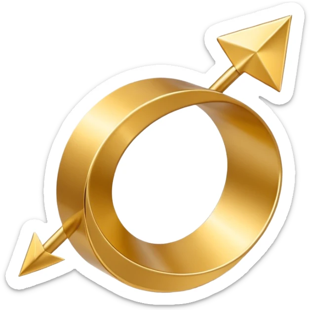 3D golden spiral arrow goin upwards, dynamic twist ribbon style, elegant metallic gold, smooth gradient lighting, realistic shadows, clean modern vector look, professional infographic design sticker