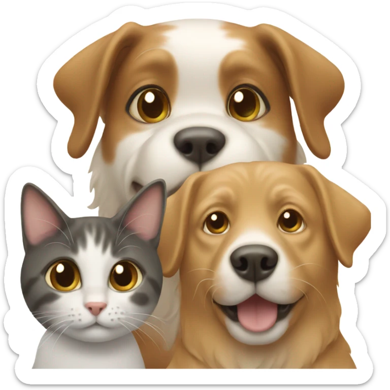 Dog and cat  sticker