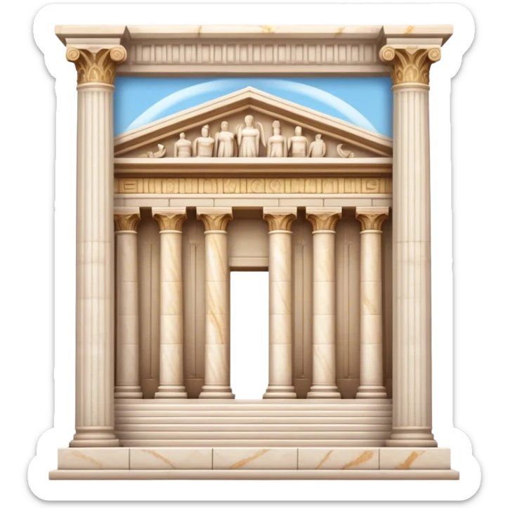 The Library of Celsus Landmark Emoji – Depicting its marble facade, carved columns, and statues. sticker