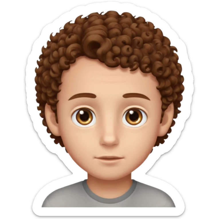 a boy with hazel eyes and curlyish brown hair and a humungos forehead like huuuuuuuuuuuuuge sticker
