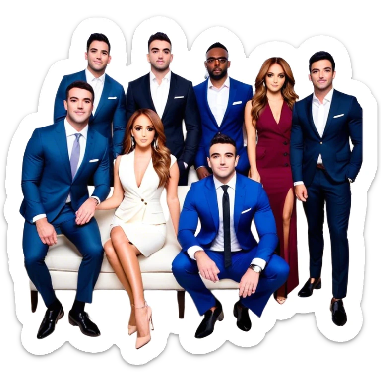Internet personalities Yanet Garcia, Lewis Howes, Gary Vee, Tristan Tate, Tai Lopez, Josh King Madrid, Alex Hormozi, Iman Gadzhi, Branden Condy, Patrick Bet-David, Luke Belmar, Cardone, Shelby Sapp, Leila Hormozi, Tefi Valenzuela, celeb, Russell Brunson, partners, marketing, bags of cash sticker
