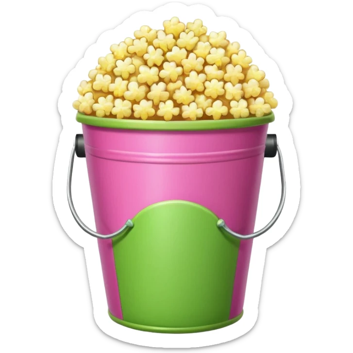 original popocorn emoji but the bucket is pink and green sticker