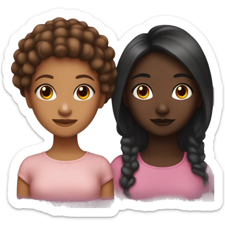 a brown skin girl with hair and a darkskin girl with hair sticker