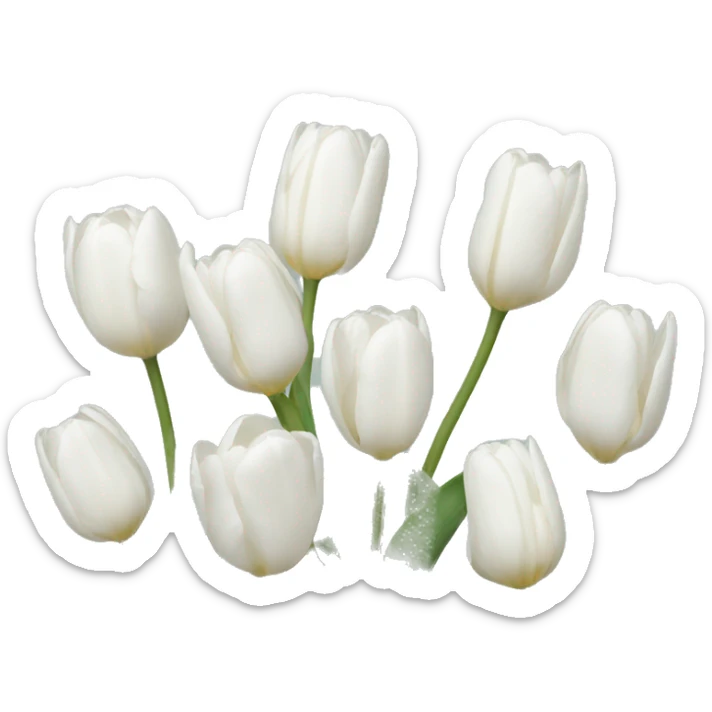 White tulips  sticker