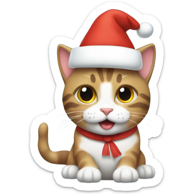 Un gato tricolor celebrando navidad  sticker