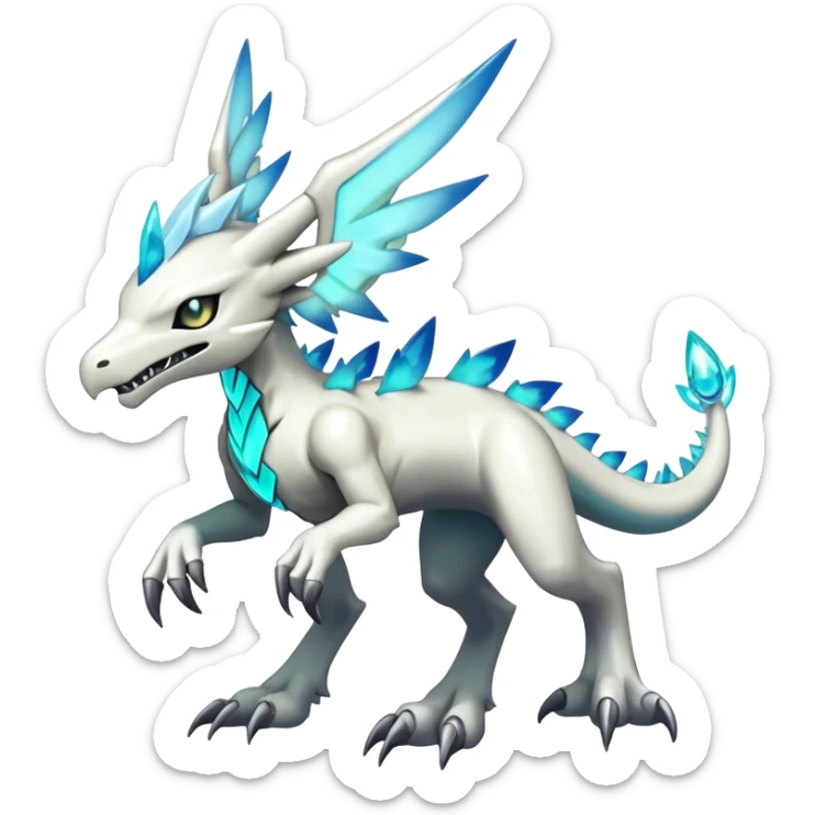 cool edgy cute shiny colorful ethereal legendary godly Archeus-Kyurem-Digimon-Fakemon-animal-hybrid full body sticker