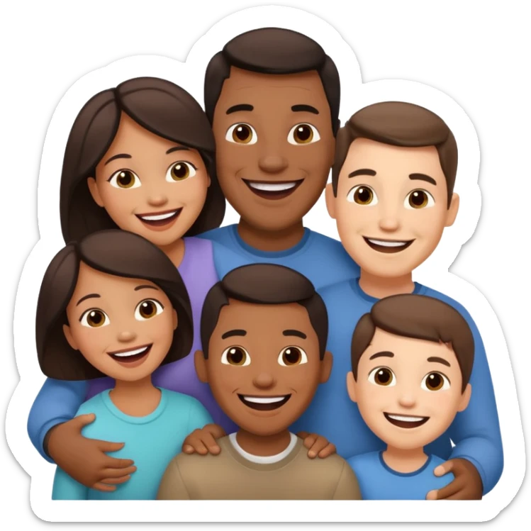 an american couples with 3 children in the age of school sticker