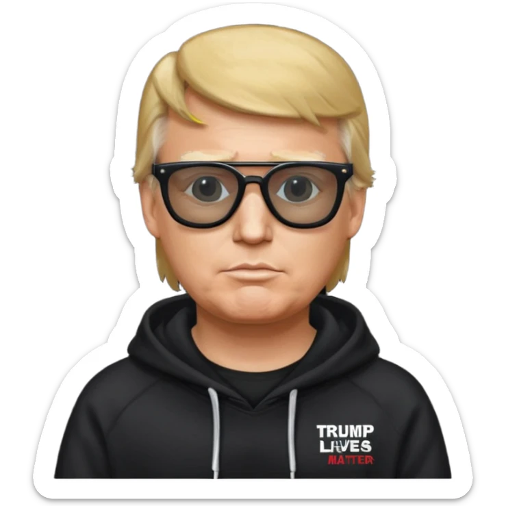 President trump in a Black Lives Matter hoodie and sunglasses  sticker