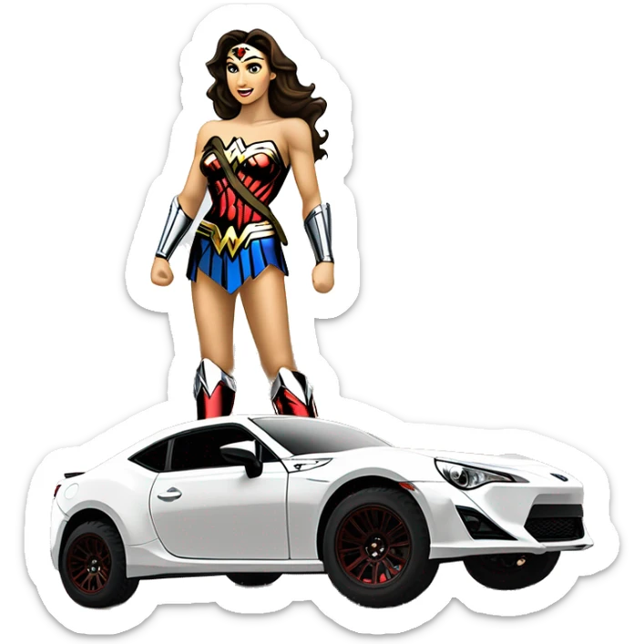 Linda Carter’s Wonder Woman Long wheelbase widened Scion FR-S off road desert race car sticker