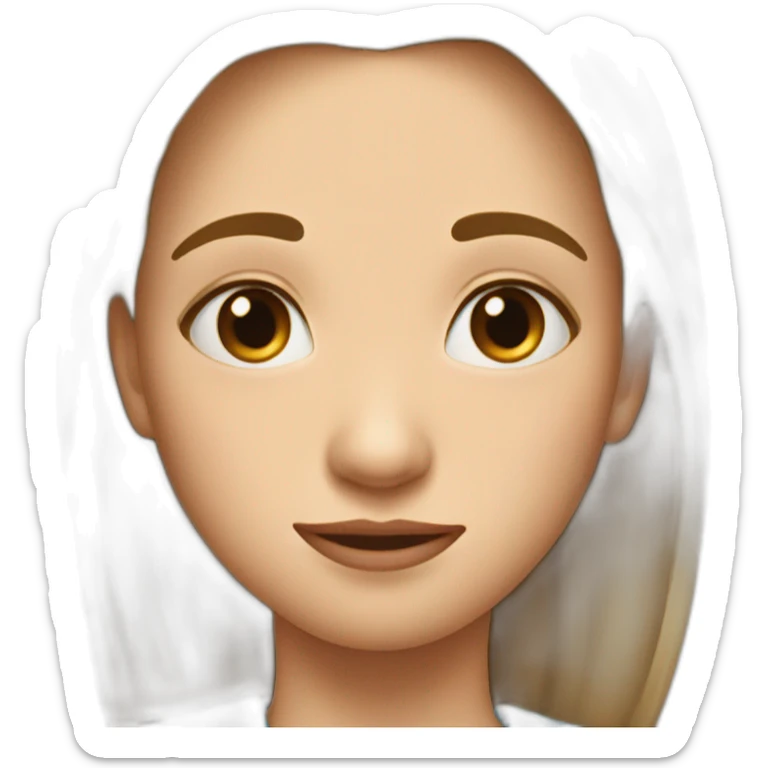 On face a little smile but with lots of tears in eyes sticker