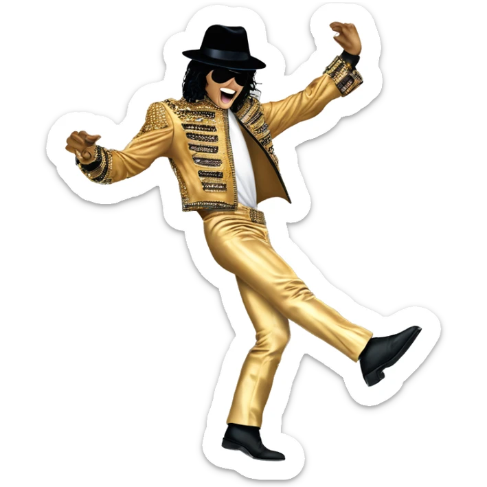 Michael Jackson performing Scream in his gold outfit at the 1997 HIStory World Tour in Munich. sticker