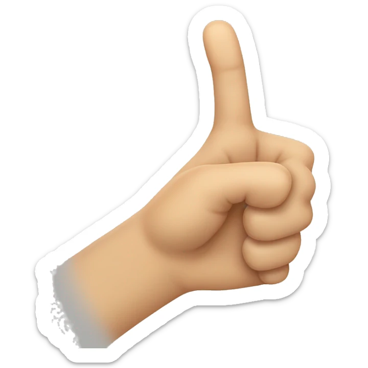 make a hand that is making an L shape with its thumb and pointer finger. sticker