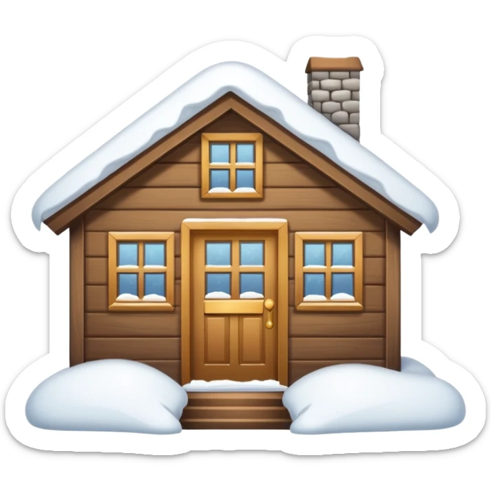 i want a house fully covered with heavy snow, not able to get out emoji. even not able to open door conditio sticker