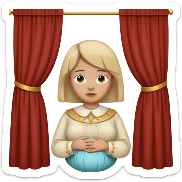 🫃 but with parted middle hair (curtains)  pregnant and in a roman collar  sticker