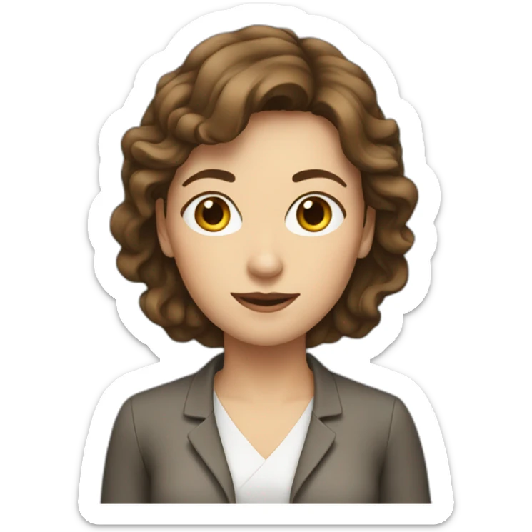 women with brown hair teacher of french sticker