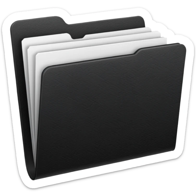 folder with black papers, no eyes or face sticker