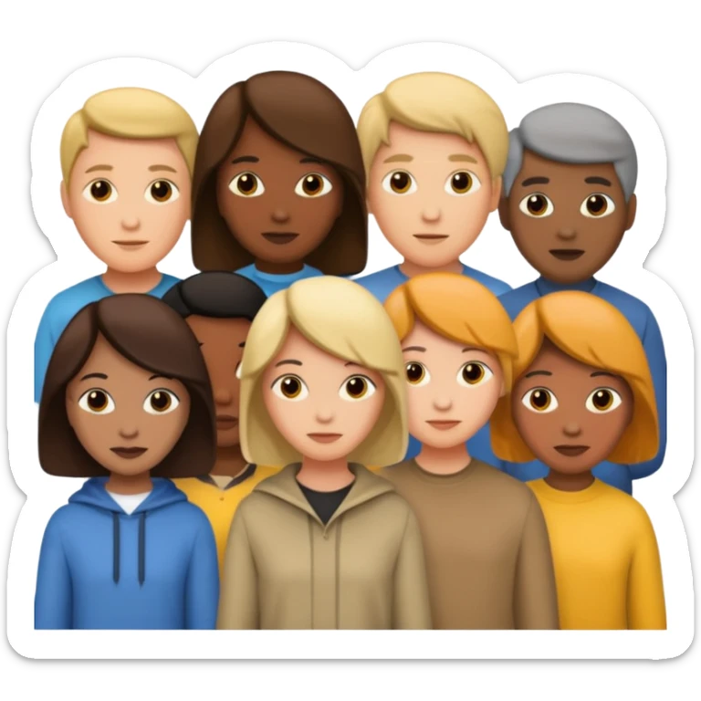 create an emoji for a group of actors with no face, just there heads. like in the ios emoji. a crowd sticker