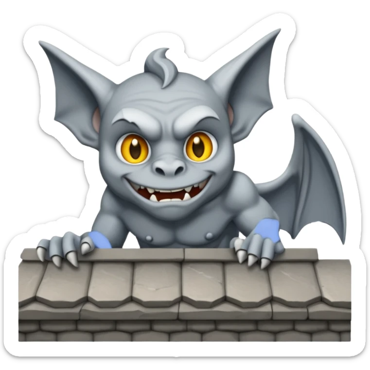 gargoyle on the roof sayin " grrrrr " emote size Please upload a square PNG or GIF file. Image size must not exceed 500 x 500 px and must not exceed 1MB. sticker