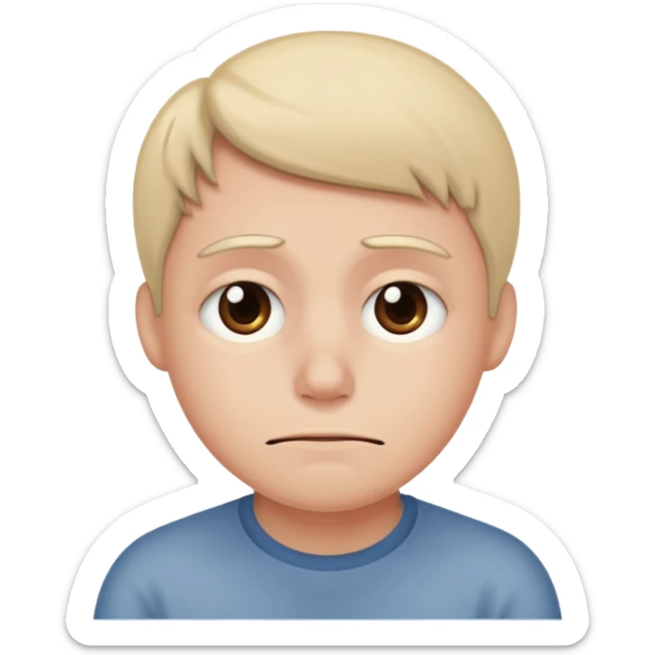 Quiero q sea una carita trizte q este mal pero q se vea feliz y en el fondo mal osea algo asi sticker