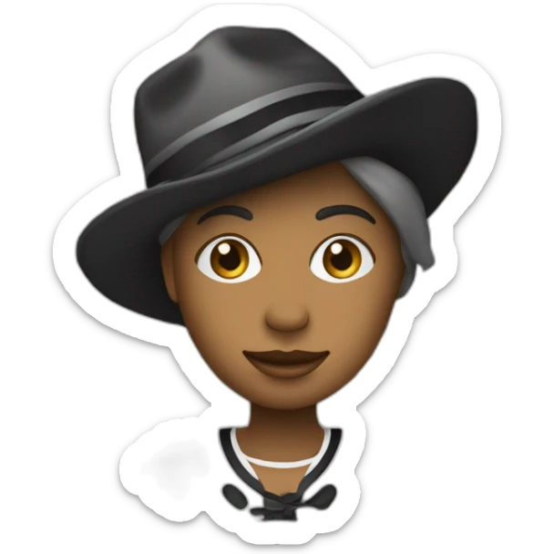 Personne ent tenue rayée noire et blanche avec un chapeau de même motif  sticker