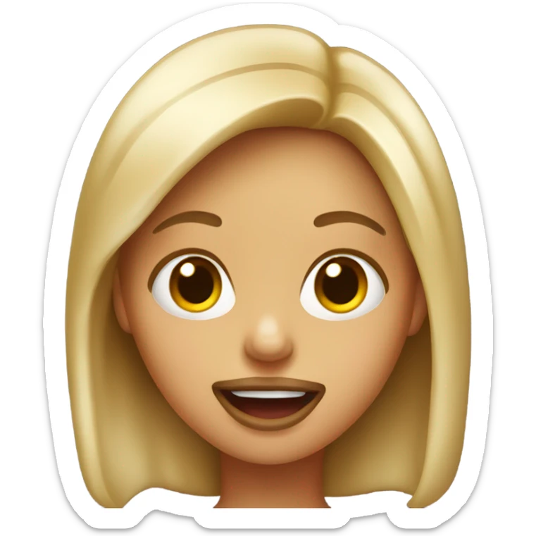 Girl sticking tongue out side of mouth sticker