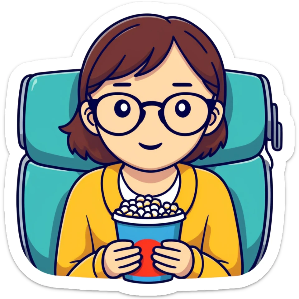 Girl with glasses wathching stranger things movie sticker