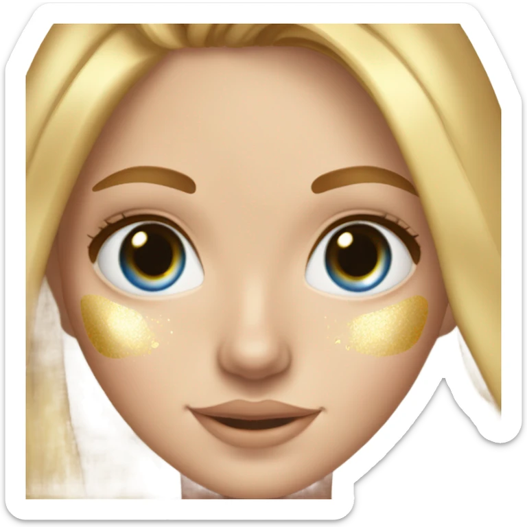 white girl, brunette, freackles on her skin,blue eyes girl using Gold gel skin care patches under her eyes sticker