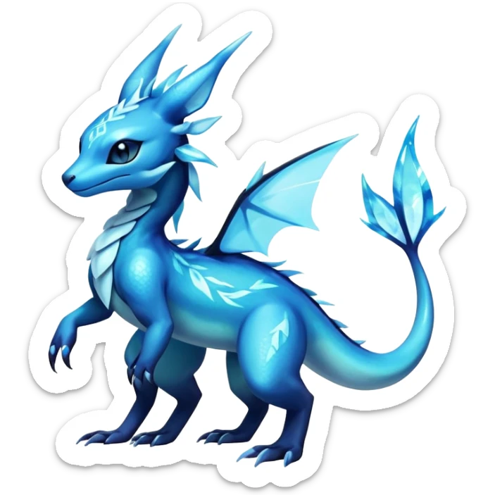Colorful Dark Shiny Exotic Salandit-Aurorus-Glaceon-Fakémon-hybrid-creature (full body)  sticker