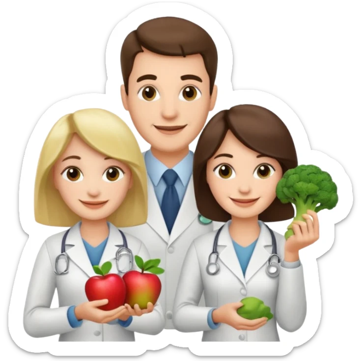 Crie para mim um emoji de Nutricionista casal homem e mulher sticker