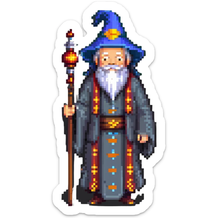 old Chinese wizard sticker