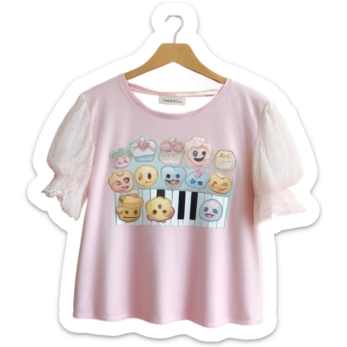 Kawaii Jfashion top on hanger style of mezzo piano and Liz Lisa  sticker