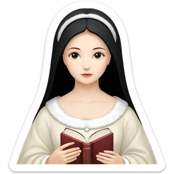 Девушка белокожая на беговой дорожке, с длинными светло-лиловыми волосами, в черном топе, в серых спортивных штанах, с черными ресницами sticker