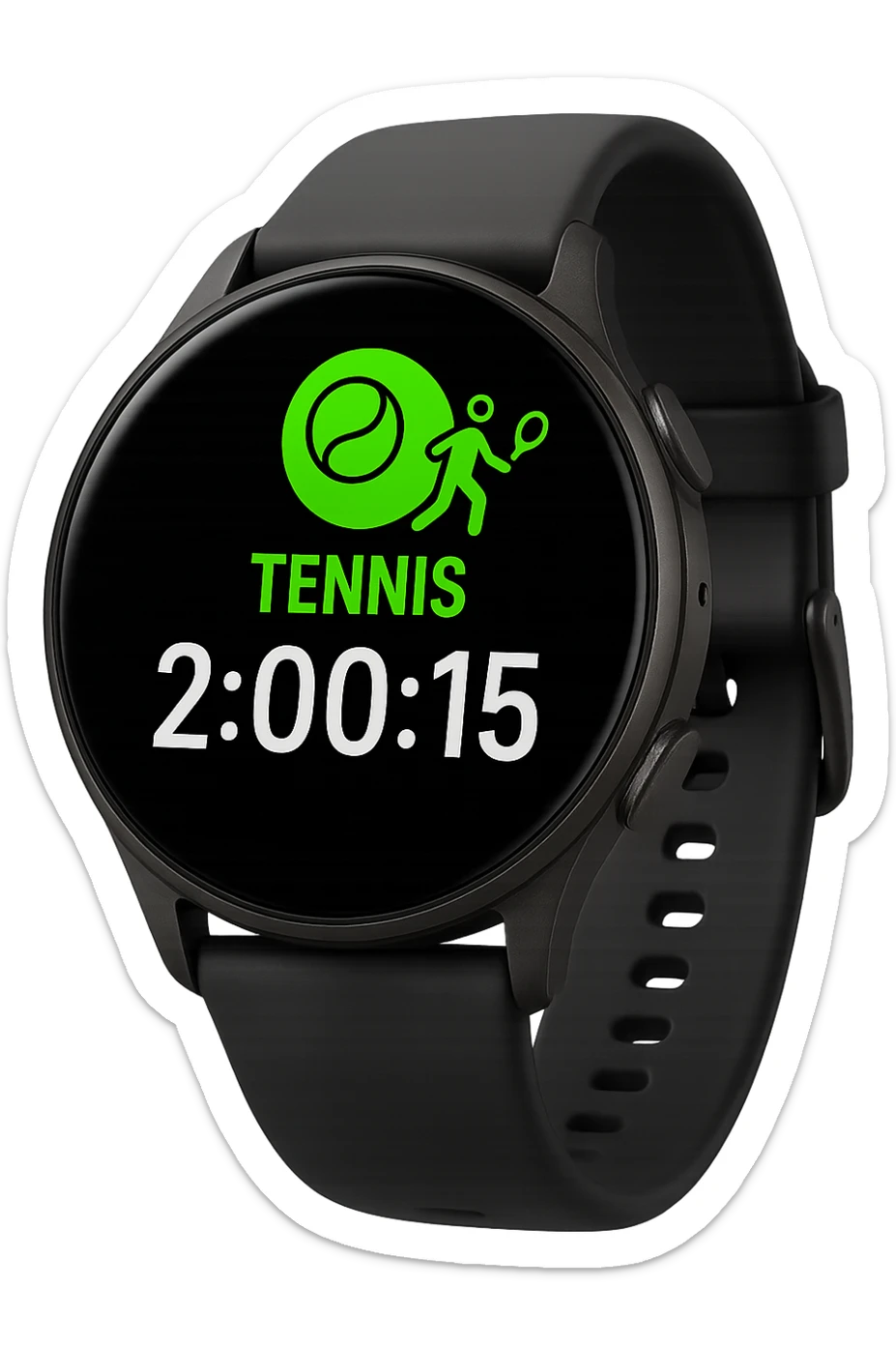 smartwatch con modalità attiva di tennis che segna 2 ore di tennis, REALISTICA 4K sticker