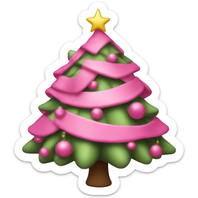 pink christmas tree  sticker