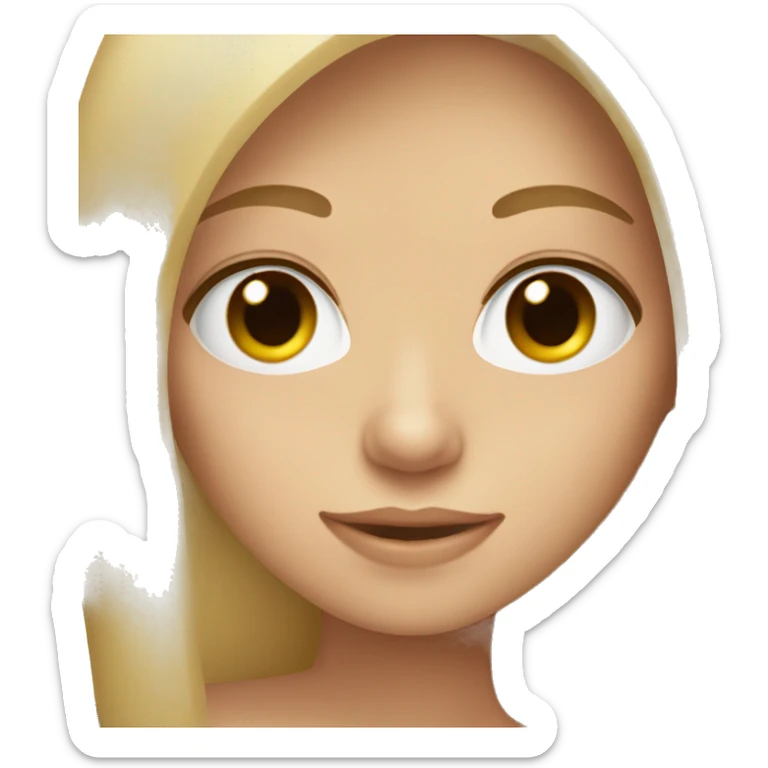 blonde brown hair girl with brown eyes and straight  sticker
