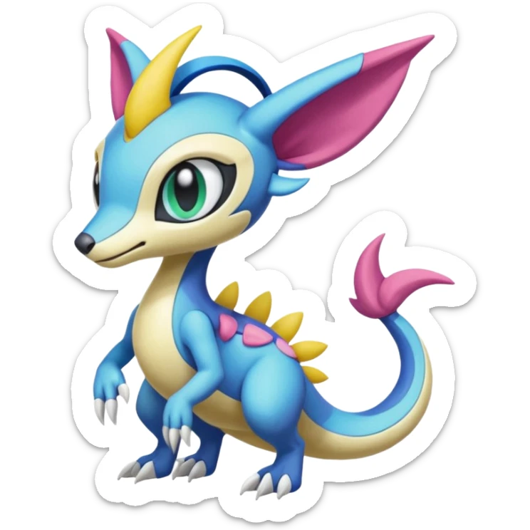 Meloetta-Sergal-Cresselia-Palkia-Stitch-Fakémon-creature-hybrid sticker