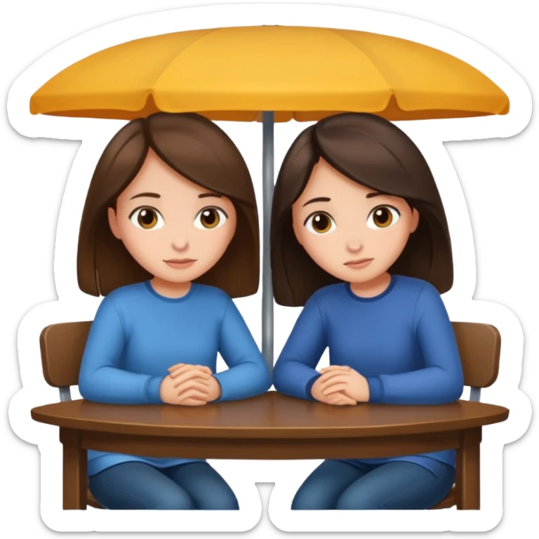 books club girls only under the table, two with brunette hair   sticker