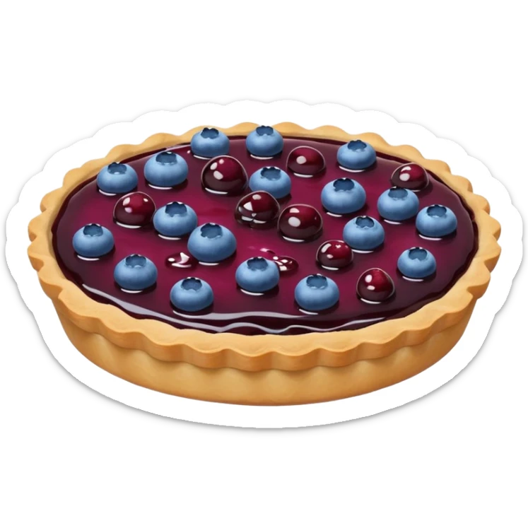Make an emoji of a blueberry tart (small) that's broken off a bit so you can see the blueberry jam sticker