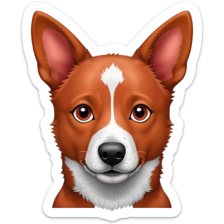 head shot of a red heeler cattle dog with speckled red coat and pointed ears sticker