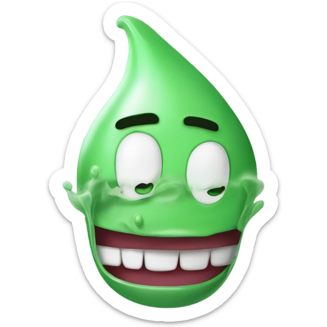 bad breath Captain underpants pointy head green smoke coming out of mouth sticker