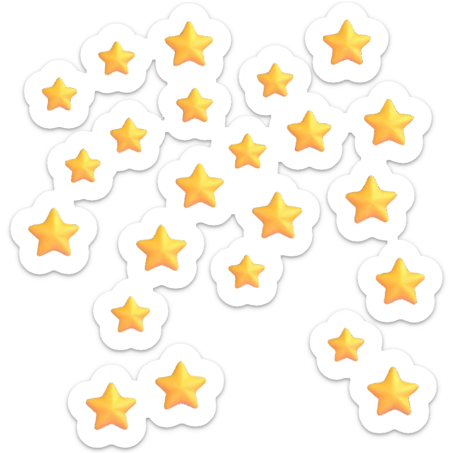 shiny and soft little stars sticker